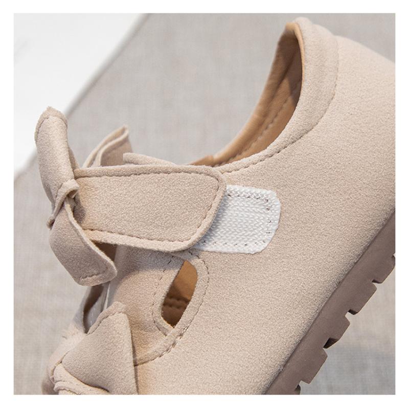 Korean Style Double Bow Princess Shoes Autumn New Style Girls Soft Bottom Non-slip Leather Shoes
