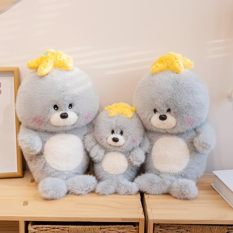 Cartoon Soft Star Sea Lion Doll Plush Toy Aquarium Little Sea Lion Doll Children Soothing Doll