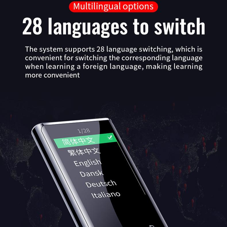 M27 One Click Recording High-definition Noise Reduction Recording Pen MP3 Voice To Text AI Intelligent Voice Control Pen