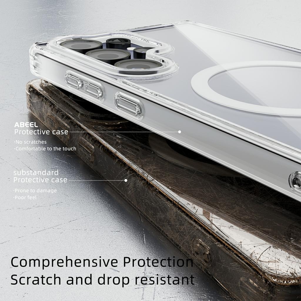 For Samsung Galaxy S25 Case Compatible with MagSafe Anti Scratch Clear TPU PC Phone Back Cover