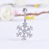 European And American Human Bodies ,Navel Ring Nail Nails Ab Color Snowflake White Gem Belly Navel Nail Navel Buckle Belly Button