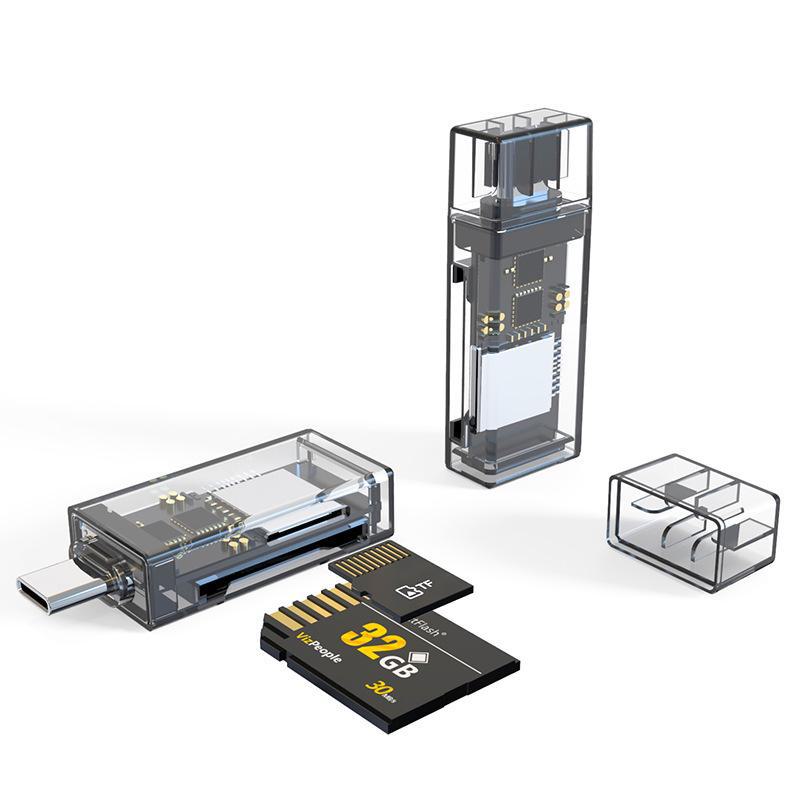 Type-C Multi-Function Memory Card Reader for Mobile & Camera - Supports SD/TF & OTG Cards