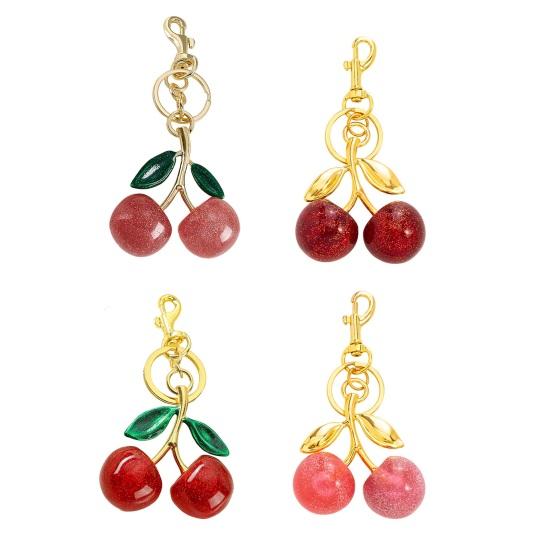 Брелок Підвіска Смола Вишневий Дизайн Ланцюжок для ключів із гілками зі золотої сплаву Надійна застібка-омар Гачок проти втрати Аксесуари для сумок Ключів Телефону