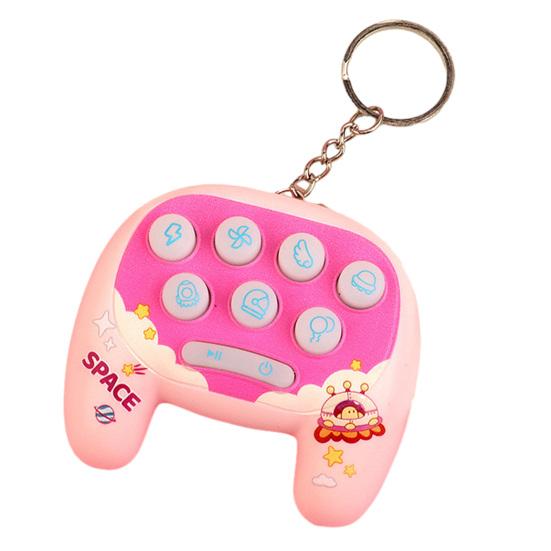 Cartoon Handheld Game Keychain with Whack-a-Mole LED Light Mini Electronic Toy Pendant for Bags Backpacks Fun Grab Machine Prize Gift for Kids Teens