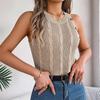Damen T-Shirt mit V-Ausschnitt, ärmellos, einfarbig, für Damen, T-Shirt, Street-Strickmode
