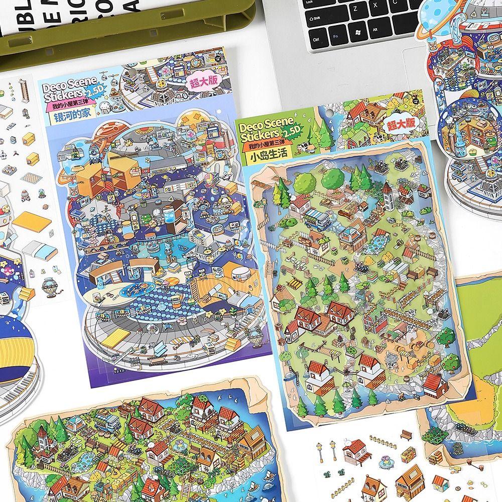 

My Cabin Theme Miniature Scene 3D Stickers Oversized Miniature Scene Book Student Child 01