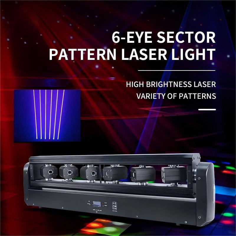 DMX 6 eyes laser light RGB 3in1 Bar Light DJ Laser Projector 6 Eyes Beam Lasers Moving Head Lights Disco Wedding Party Stage Lighting.atmosphere