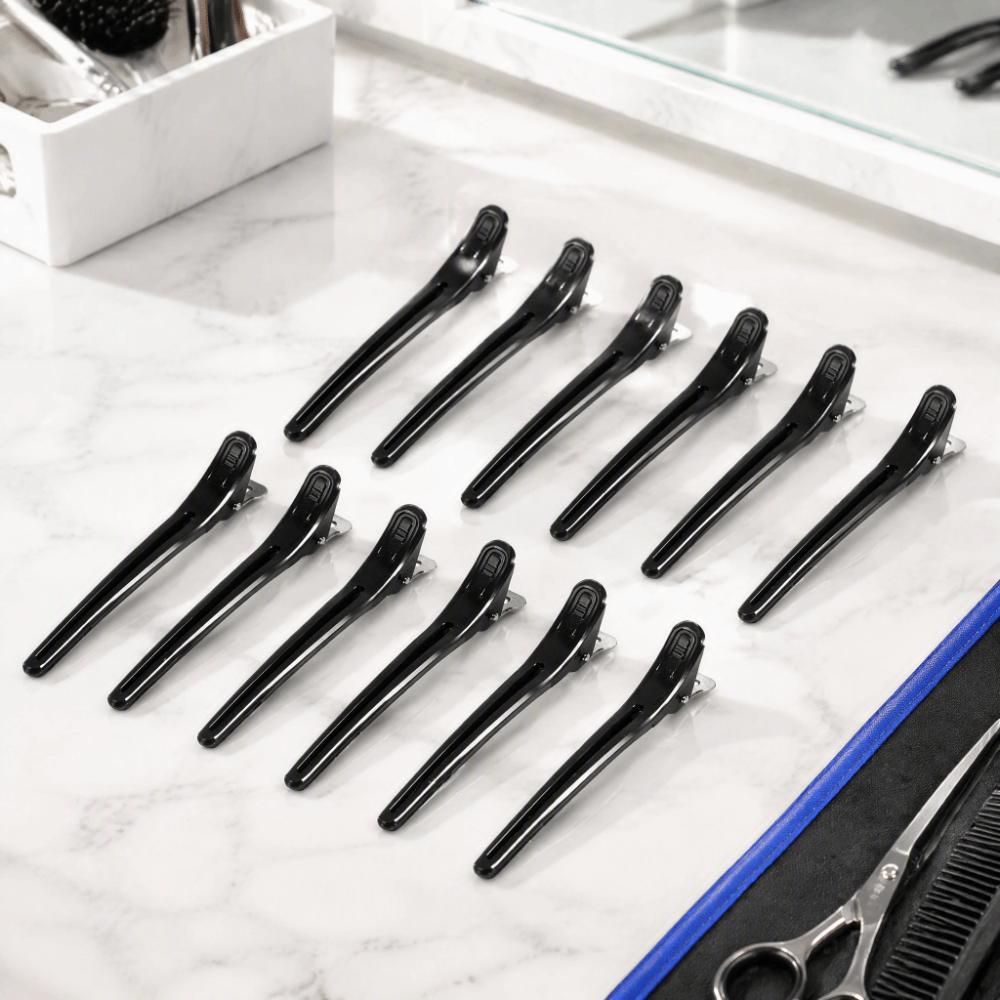 12PCS Black Color Duckbill Hair Clips Aluminium Alloy Alligator Hair Clips Home Use