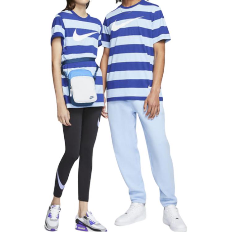 Nike Swoosh Stripe Short Sleeve T-Shirt Men Tops Blue CQ5197-436