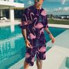 Men's Beach Set Hawaiian T-shirt Vacation Casual Beach Pants Suit Fashion Full Print Tshirt Set Top New Mens Tees Short Two Set