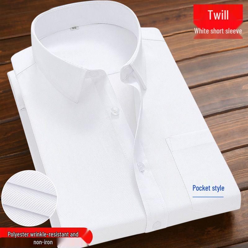 Men's Blue Long-Sleeve Business Shirt - Spring/Autumn Professional Workwear with Pocket Style
