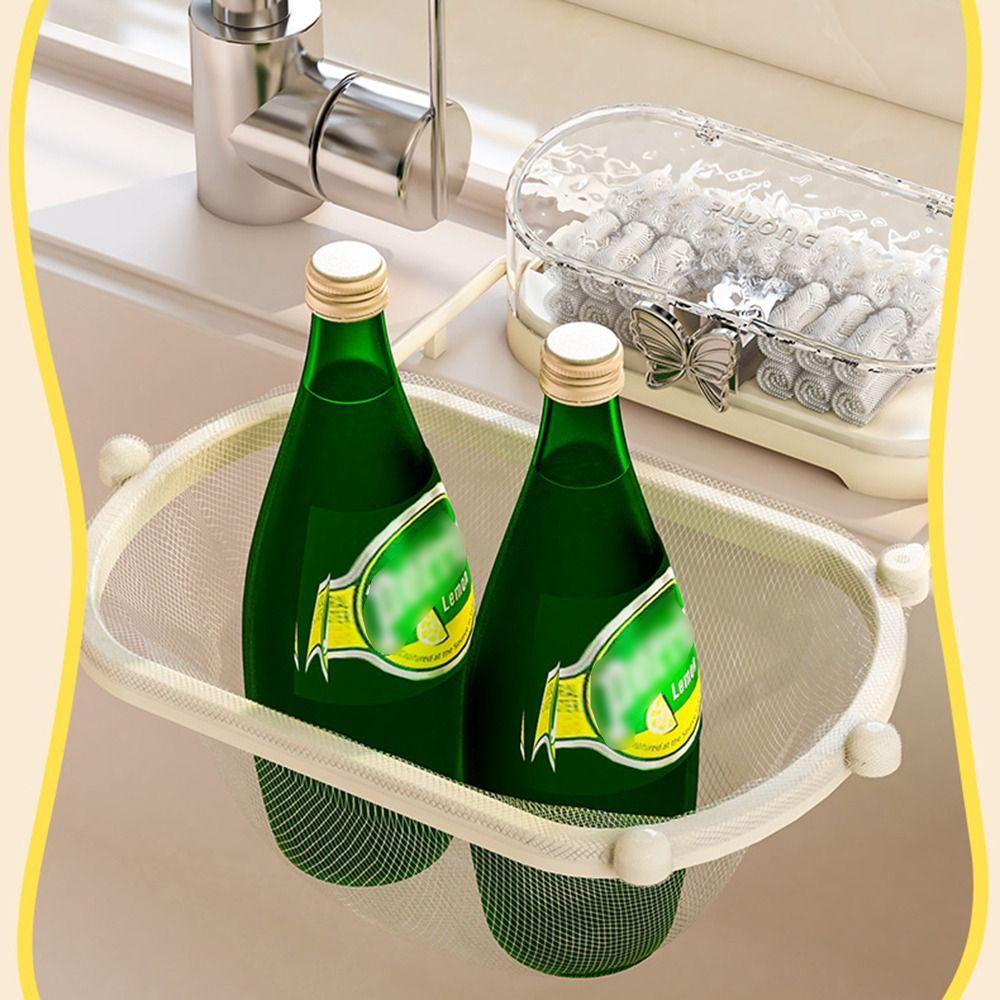 Sponge Rack Foldable Sink Strainer Suction Cup Waste Hanging Net Bracket  Leftover Soup
