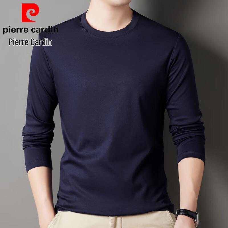 Pierre Cardin Men's 100% Cotton Round Neck Long Sleeve T-shirt