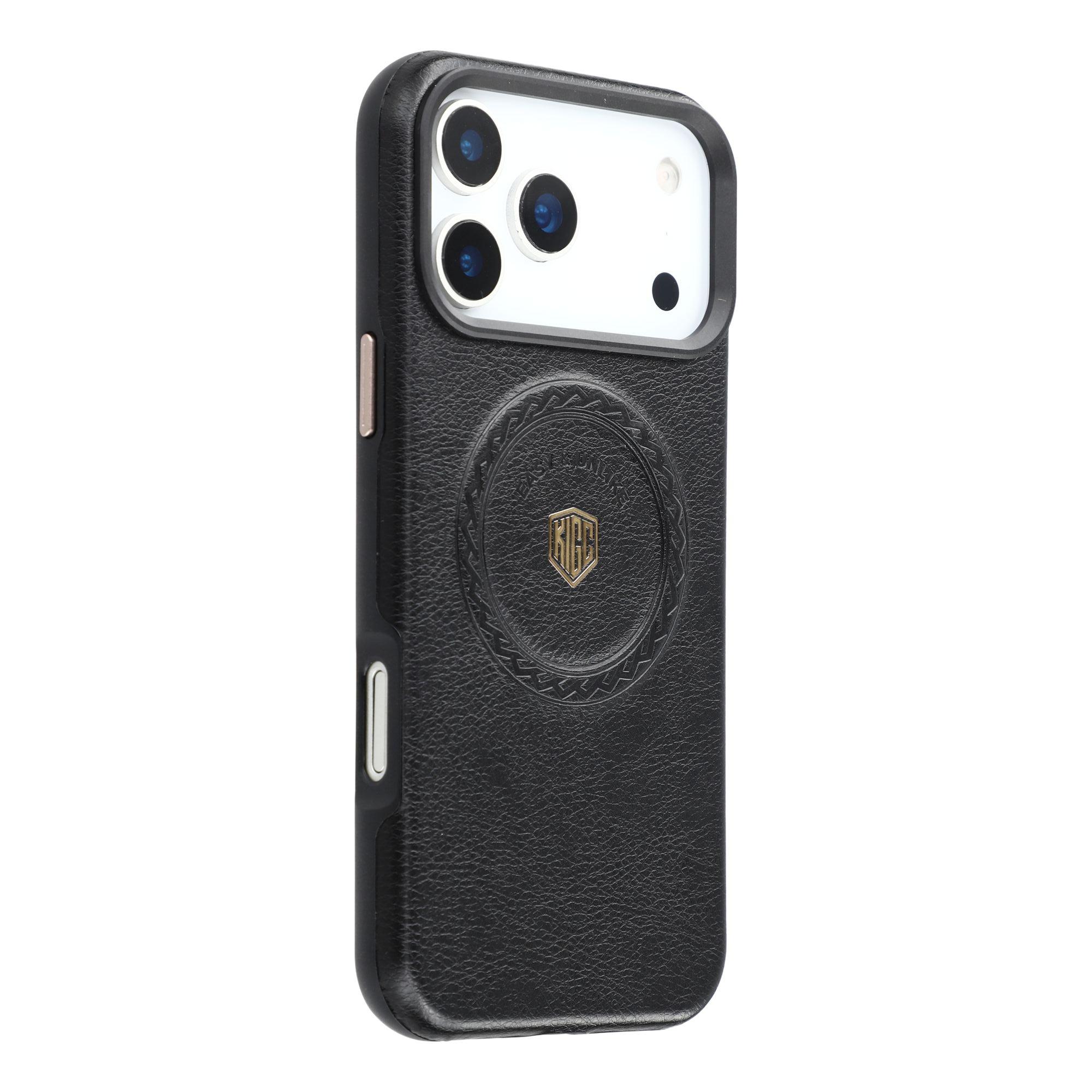 

KIGC For iPhone 17 Pro Max Case Compatible with MagSafe PU Leather TPU Phone Back Cover