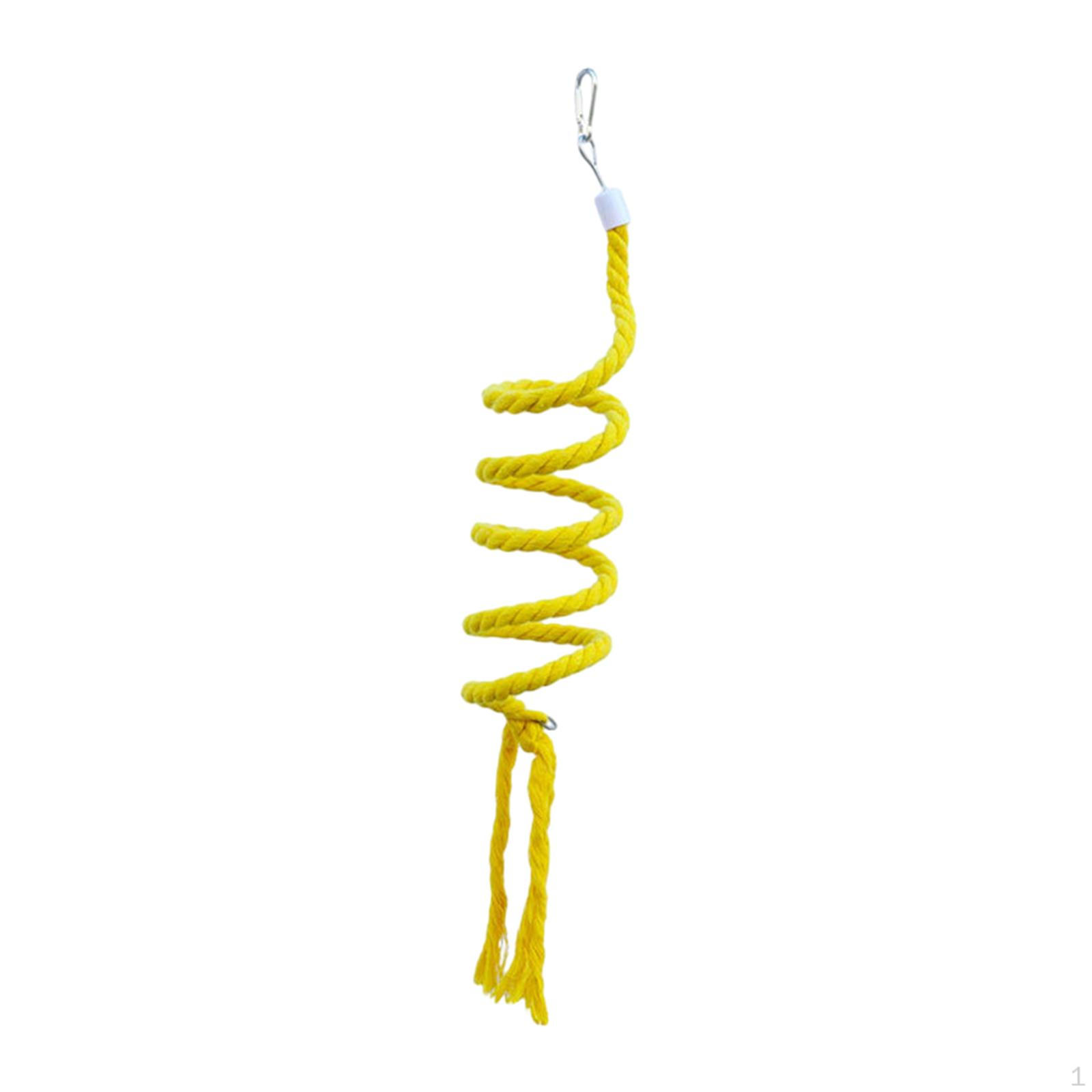

Bird Perch Parrot Swinging Spiral Stand Toy for Small Birds Yellow 1m