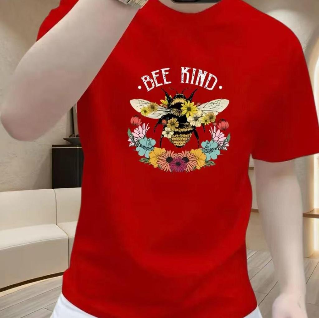 Trendy Brand Men's Luxury Round Neck Short-Sleeve Summer T-Shirt - Casual, Versatile, High-Quality Print