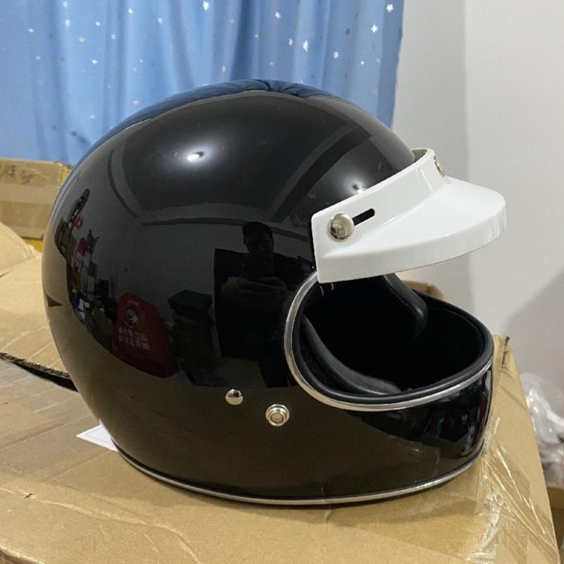 Universal 3 Snap-Button Visor Flip Up Wind Shield Fit for Open Face Motorcycle-Helmet Anti-UV Fog Windproof Accessories