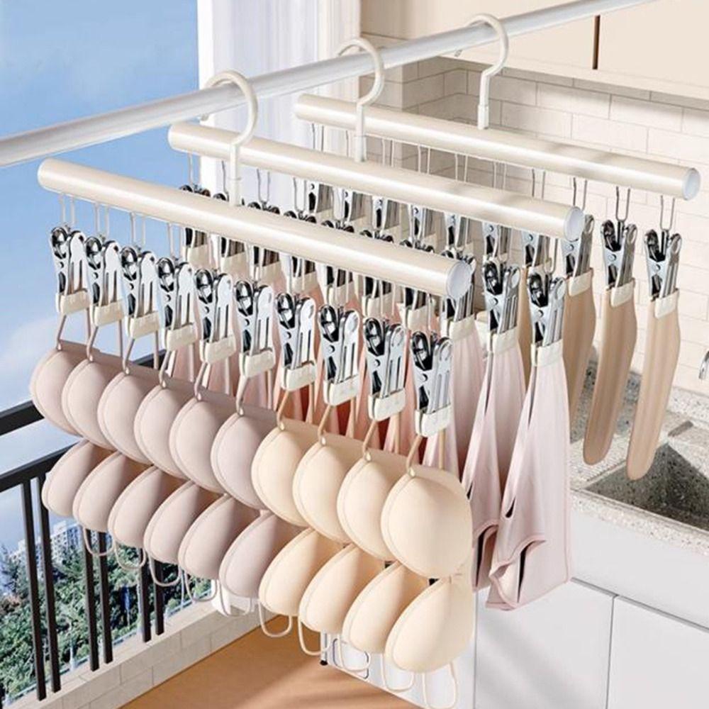 3Pcs Windproof Clothes Drying Hanger Anti-Slip Underwear Drying Clips Underwear Socks Holder Closet