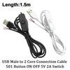 5Pcs 1.5M USB Power Supply Wire 5V ON OFF Switch Cable USB Extension Cable  for USB Fan Desk Light