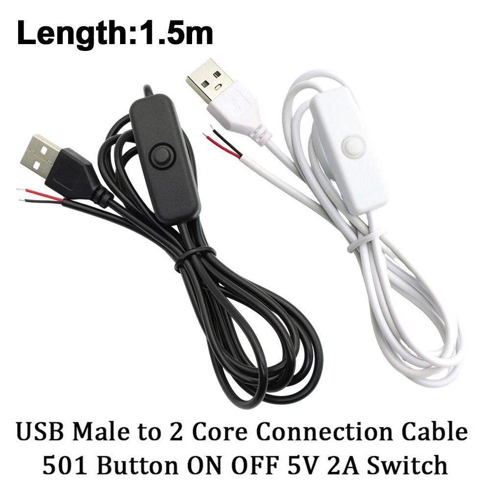 5Pcs 1.5M USB Power Supply Wire 5V ON OFF Switch Cable USB Extension Cable for USB Fan Desk Light