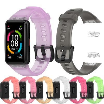 Wristband For Honor Band 6 Straps For Huawei Band 6 Bands Transparent Belt Replacement Sport Bracelet Accessories Correa