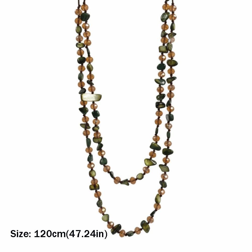 Irregular Antique Necklace Bohemian Double Layers Necklace Multi-Color Retro Necklace  Women Girls