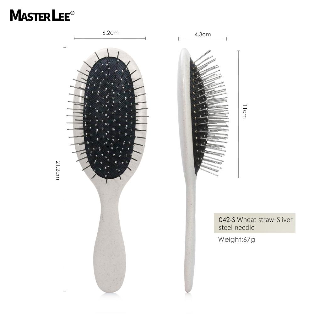 Masterlee Eco Friendly Comb Smaller Size Eco Wheat Straw Metal Pins Detangling Brush Hair Comb
