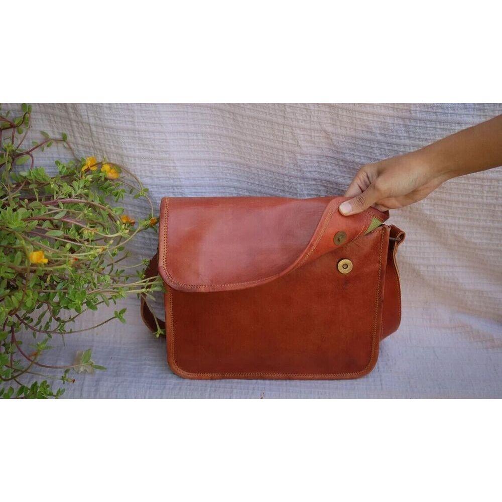 New Satchel Real Travel Vintage Leather Laptop Bag Genuine Messenger