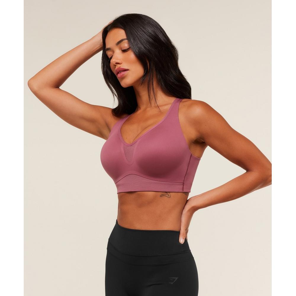 Gymshark High Support V Neck Sports Bra Reset Pink B3b3l Kc2j