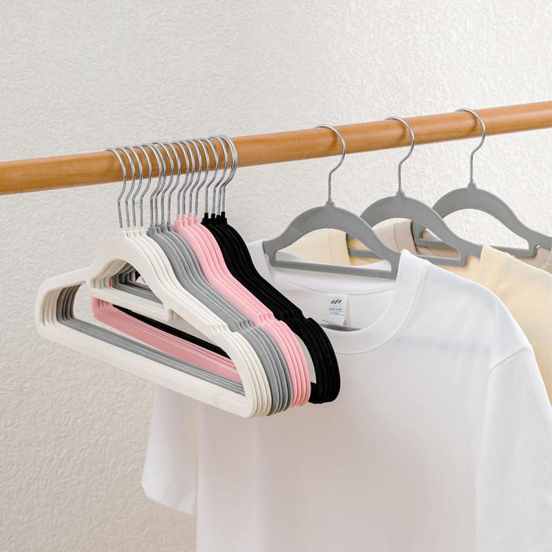 Premium Velvet Hangers Set Of Ten With Thick Non-slip Design For Clothes Drying And Storage