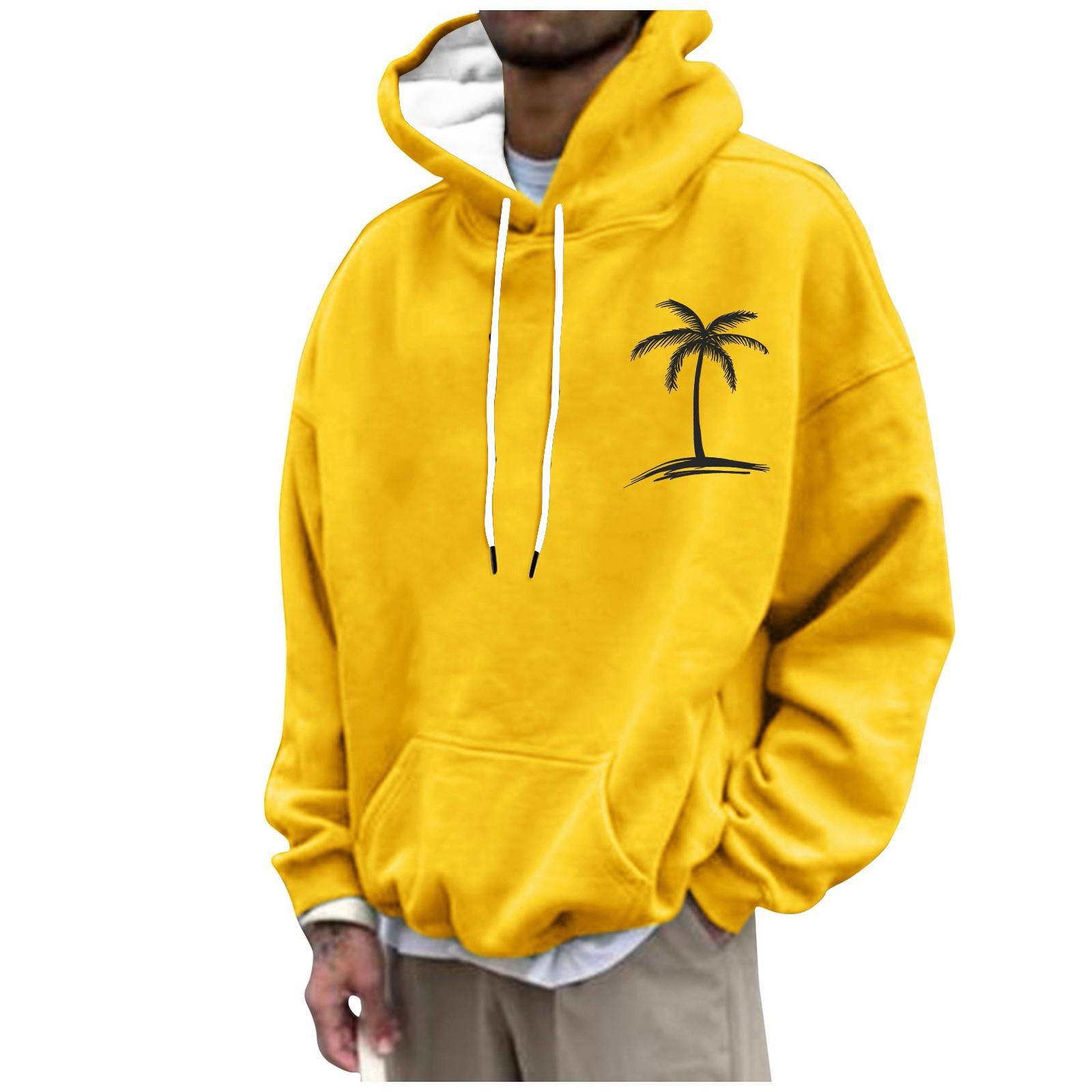 

Мужская модная свободная мужская и женская толстовка с капюшоном с длинным рукавом и принтом с капюшоном XXXL жёлтый
