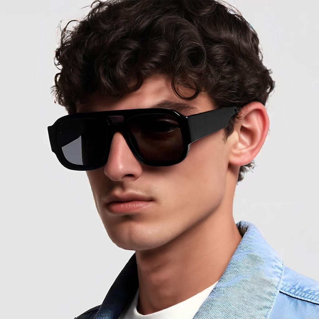 Fashion Red Color Women Double Bridges Square Sunglasses Retro Wide Legs Men Sun Glasses Driving Hiking Shades UV400