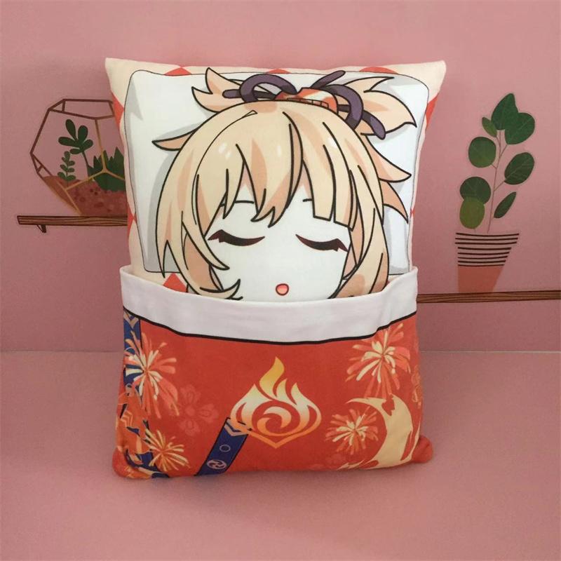 36cm Genshin Impact Quadratisches Kissen Kamisato Ayato Kazuha Shikanoin Heizou Yae Miko Spiel Anime Schlafendes Stofftier Kissen Puppe Spielzeug