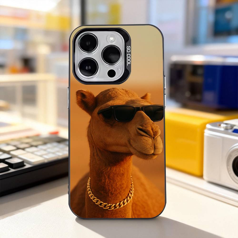 

Смешной Милый Верблюд Чехол Для Телефона Для iPhone 17,16,15,14,13,12,11,Pro,XS,Max,Plus,Mini,SE4,E IMD Матовый Черный iPhone16promax