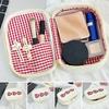 Kawaii Fuzzy Pen Bag Cute Embroidered Multi-functional Makeup Bag Strawberry Sandwich Cosmetic Bag School Office