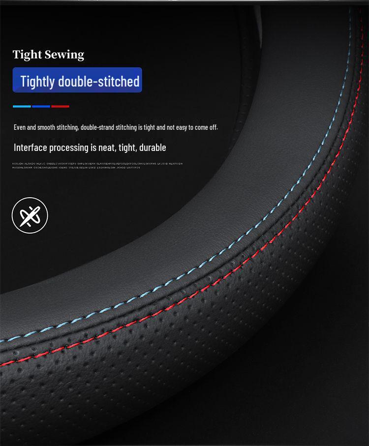 Genuine Leather Steering Wheel Cover for GAC: Trumpchi GS3/GS4/GS5/GA4/GA6/GS8, AION V, M6, 8 S, Mei 580.