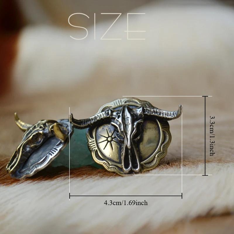 Vintage Brass Buffalo Skull Screw Back Coin Concho Bison Bull Gaur Rodeo Indian Cowboy Leathercraft Accessories