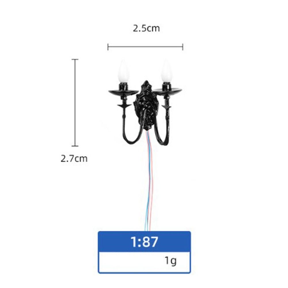 ABS Metal Material Dollhouse Wall Lamp 3V Sand Table Chandelier White/Warm Light Model