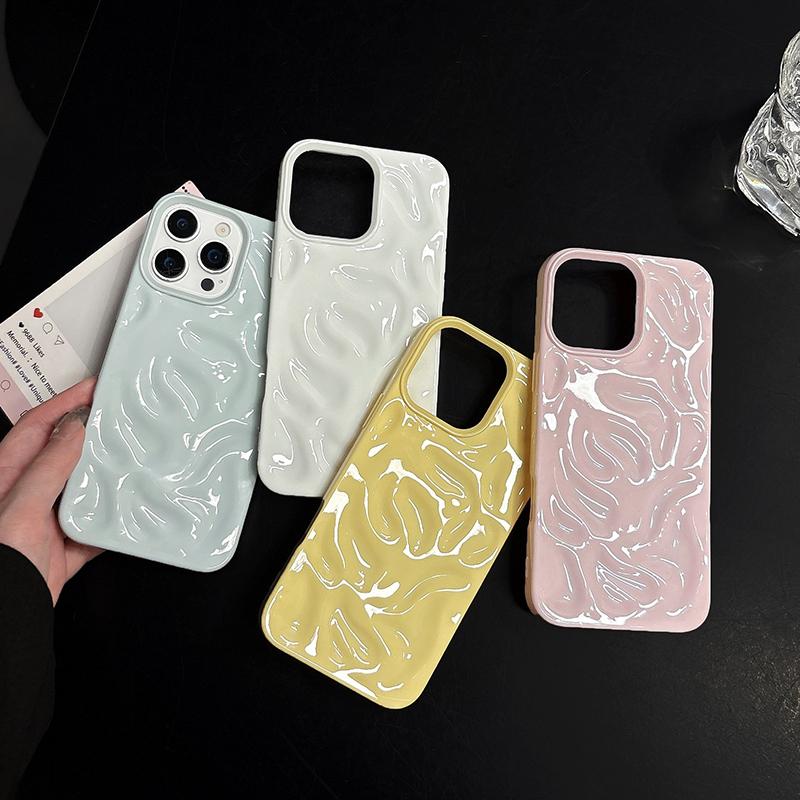 Luxury Glossy Meteorite Pattern Case for iPhone 16 15 14 13 12 11 Pro Max 3D Candy Color Silicone Case for iPhone 16 15 14 Plus