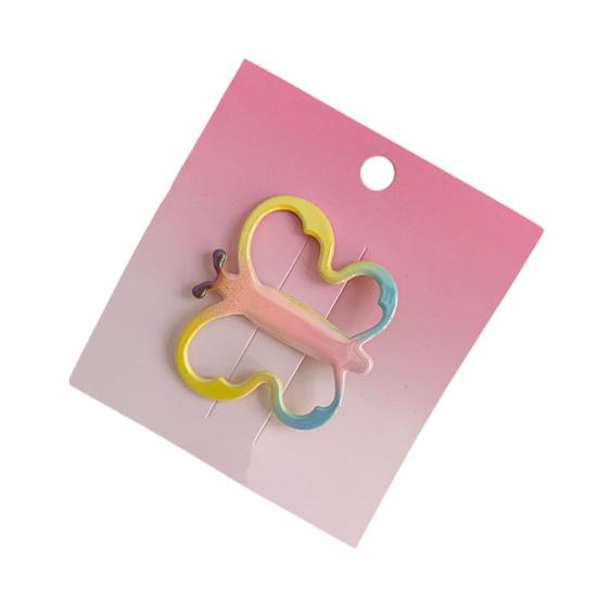 

Hairpin Rounded Edges No Hair Damage Metal Clip Stable Grip Non-Slip Dreamy Gradient Butterfly Shape Portable Side Bangs Hair Clip H