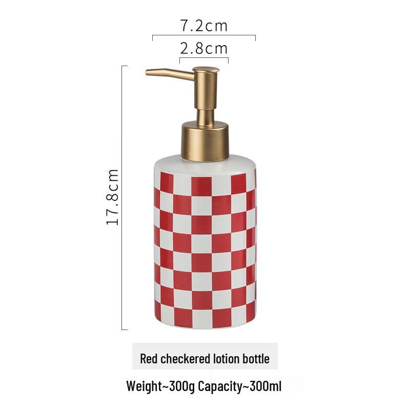 OIMG Ceramic Plaid Dispenser Bottle