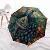 1pc Peacock Garden Artwork Automatic Folding Umbrella. casual outdoor accessory, for all seasons yy250924067