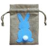 Easter Bunny with Tail Drawstring Gift Bag Line Cloth Storage Pouches Supplies for Children Day Food Cookie Package