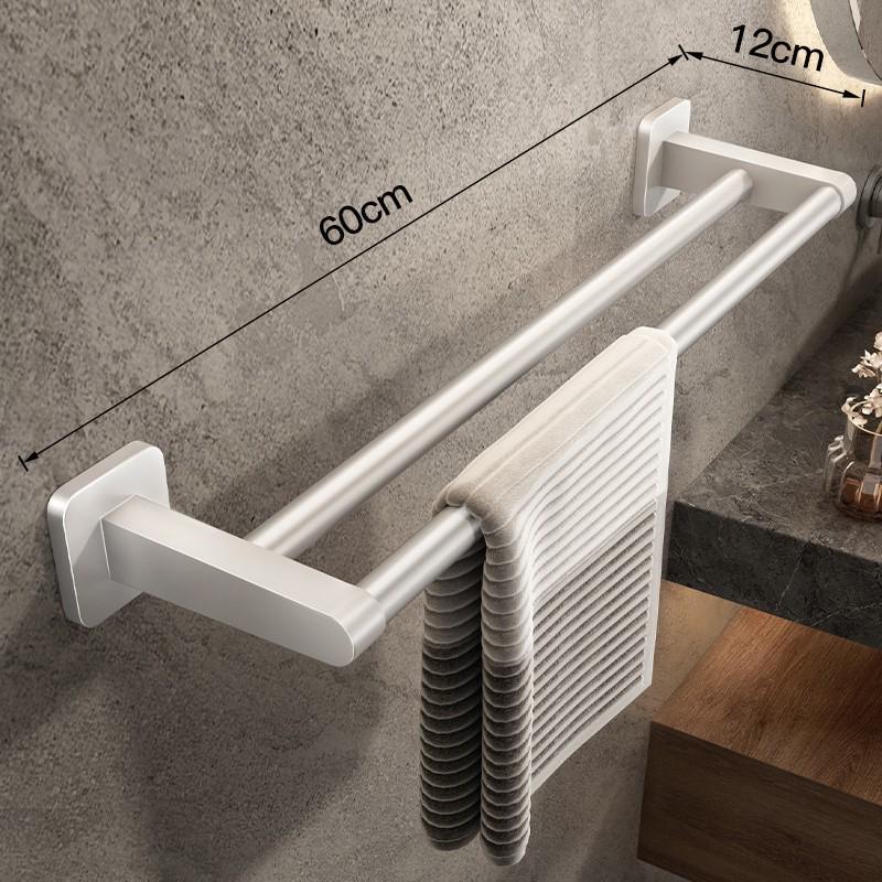 

Алюминиевая вешалка для полотенец Gun Gray Space без перфорации с одним столбом и двойным поручнем для ванной комнаты