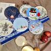 Festive Christmas Cartoon Ceramic Divided Plate Set