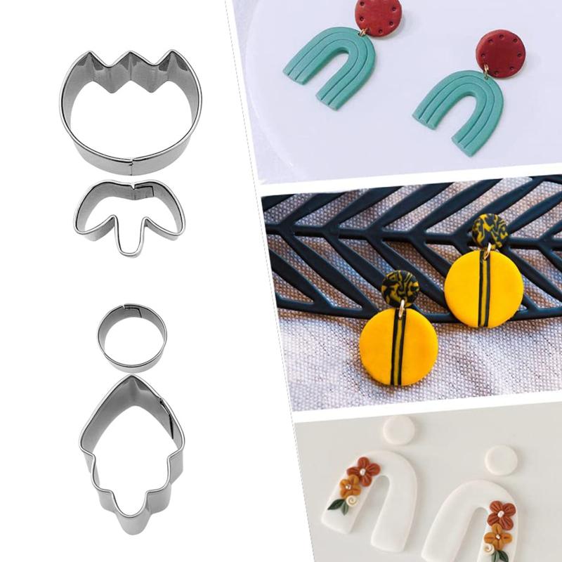 138pcs Diy Clay Earing Cutters Set Stainless Steel Earrings Accessories For Polymer Clay Jewelry