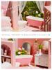 DIY Pink Attic Cabin Building Blocks: Educational Toy for Girls, Perfect Birthday Gift
