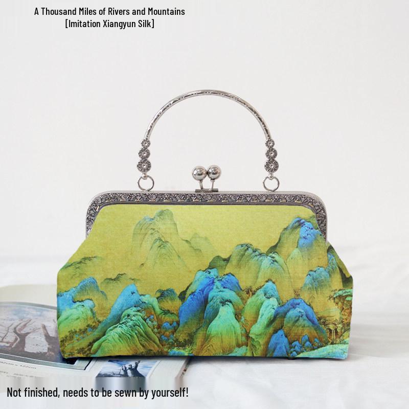 Short Style Handbag Material Kit - Handmade, Multiple Styles, Square Clasp Bag, Includes 20 Needles