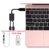 Type C 1 Male To 2 USB C Type C Female OTG Cable for Computer Laptop Cellphone