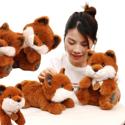 Novas Bonecas de Pelúcia de Simulação de Raposa Animais de Pelúcia Super Macias Desenho Animado Decoração para Casa Travesseiro Postura Deitada Menina Meninos Bebê Presente de Natal